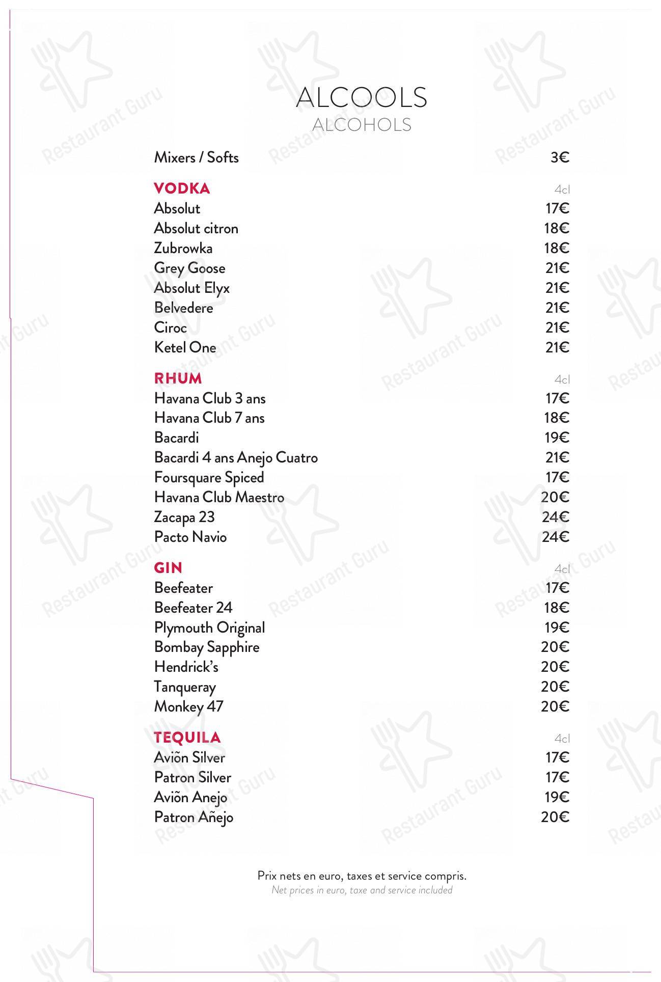菜单 pour Terrasse Eugénie restaurant