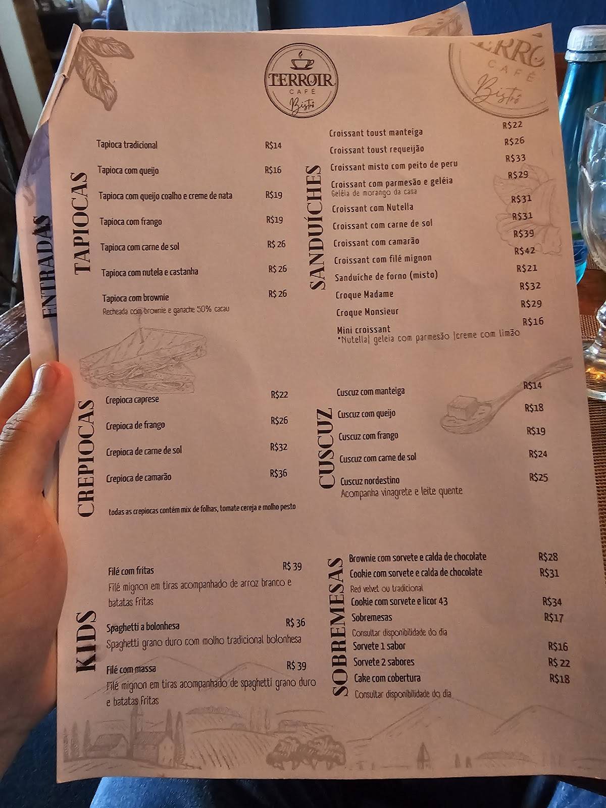 Terroir Café Bistrô cardápio