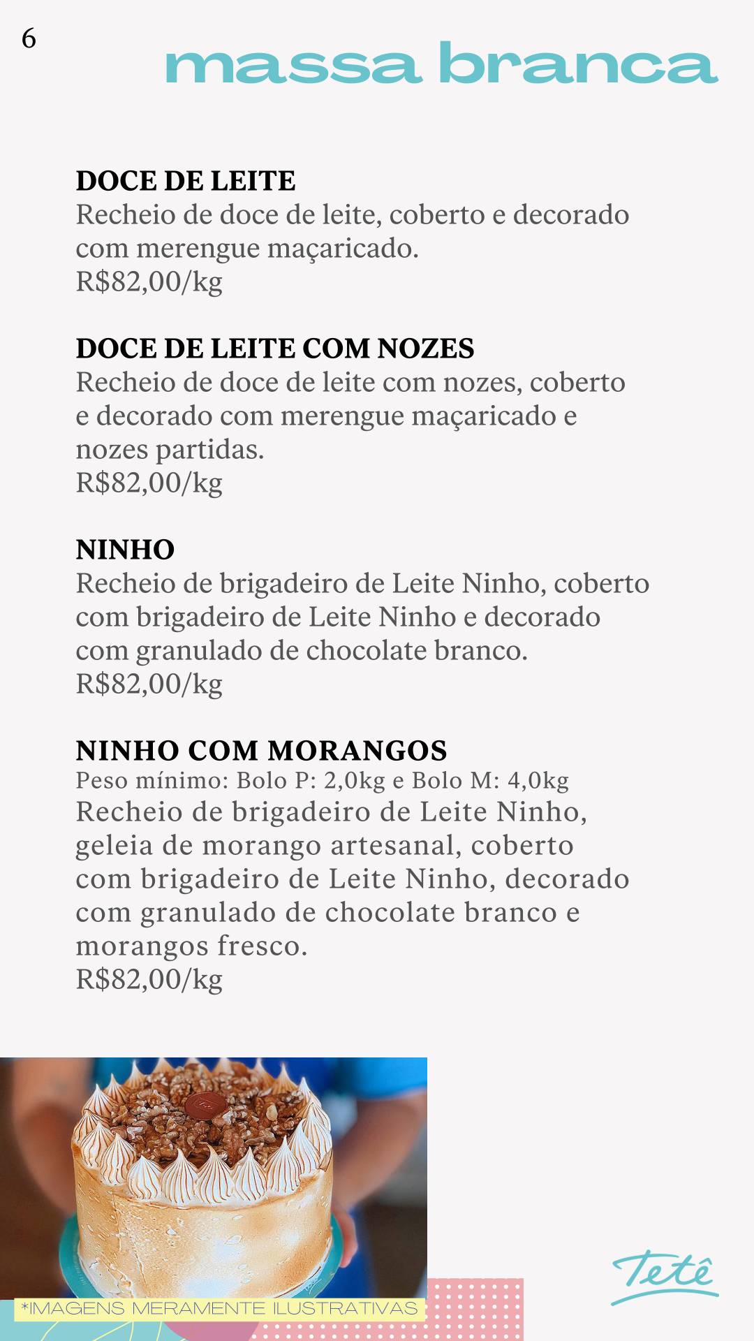 Tetê Confeitaria Villaggio Mall cardápio