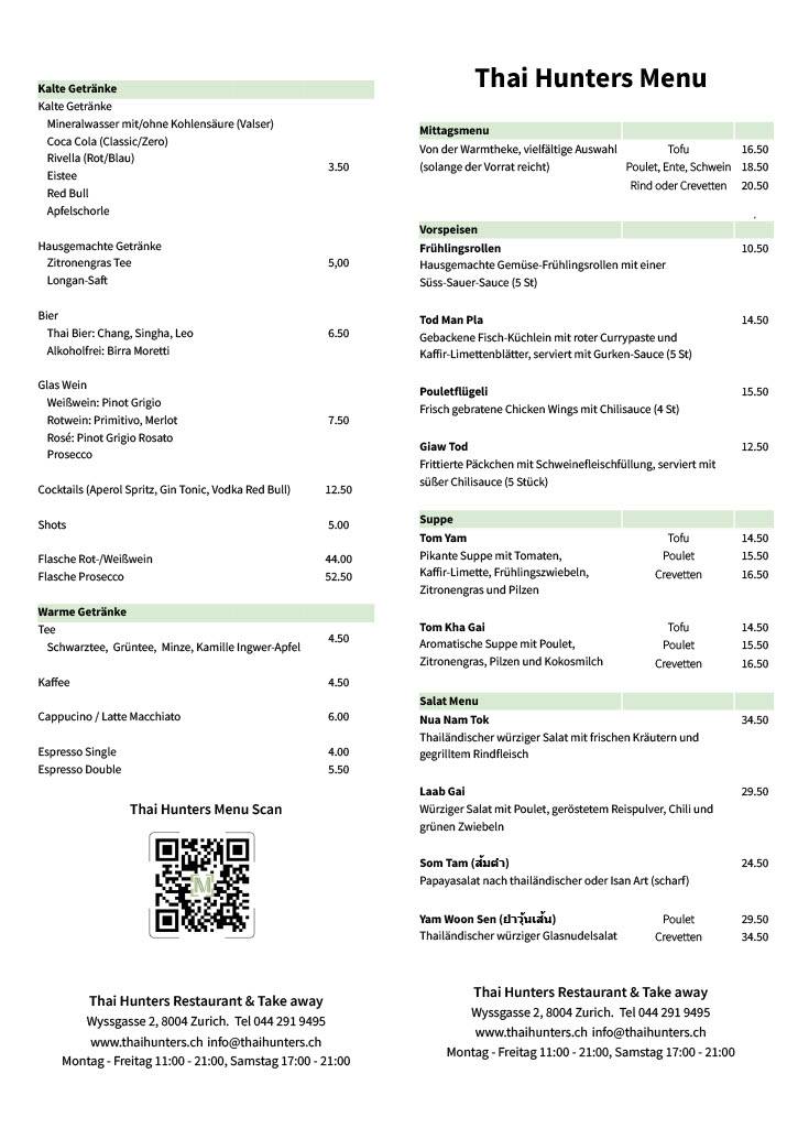 Menu di Thai Hunters Restaurant & Take Away 