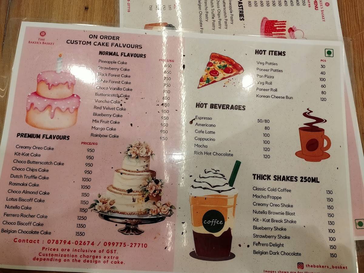 The Baker’s Basket menu