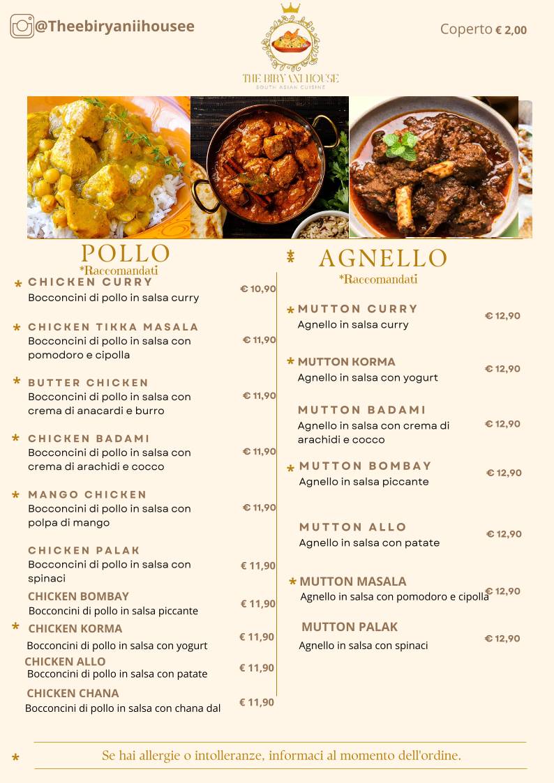 Menu di THE BIRYANI HOUSE SOUTH ASIAN CUISINE 