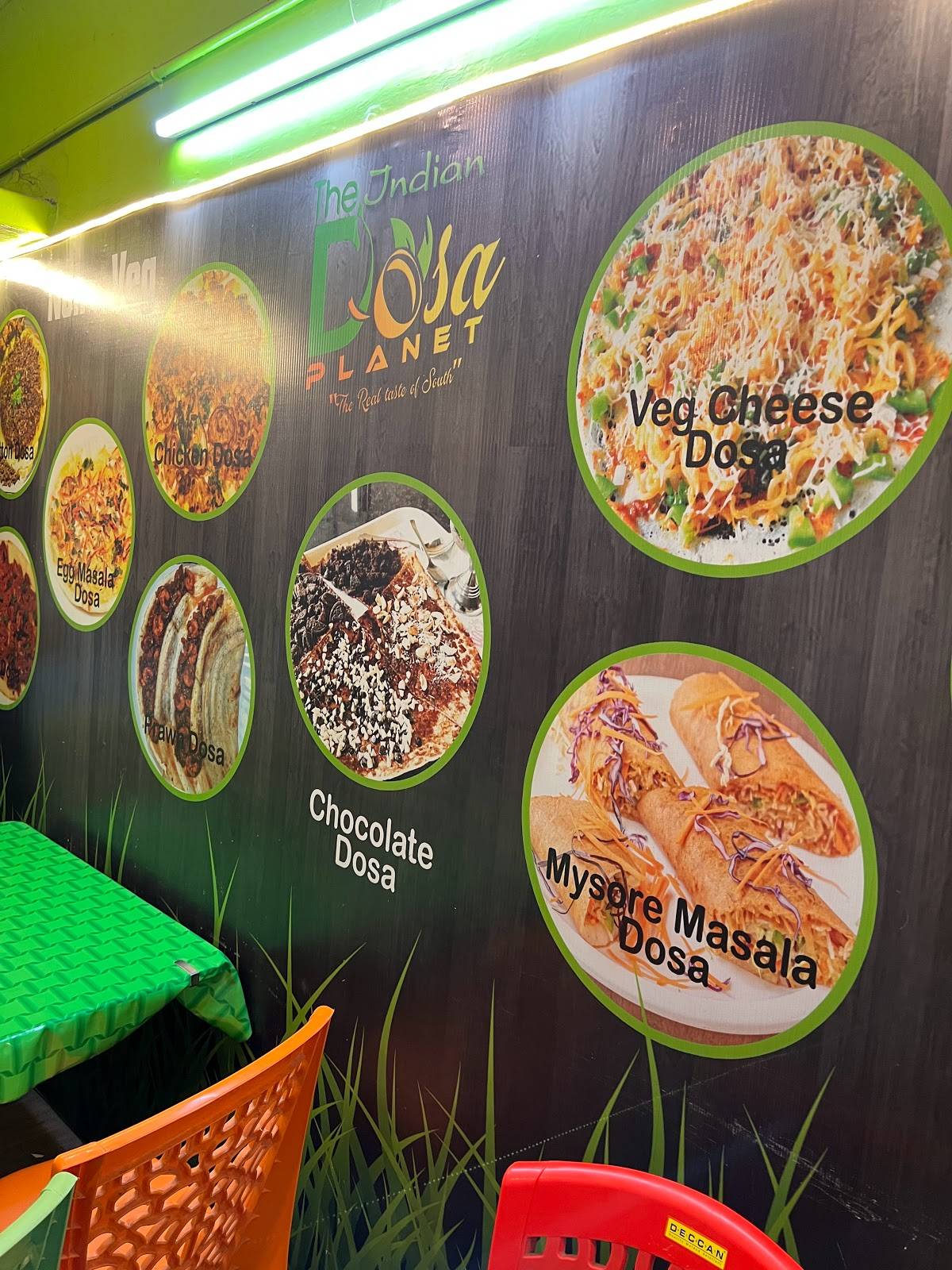 The INDIAN Dosa Planet menu