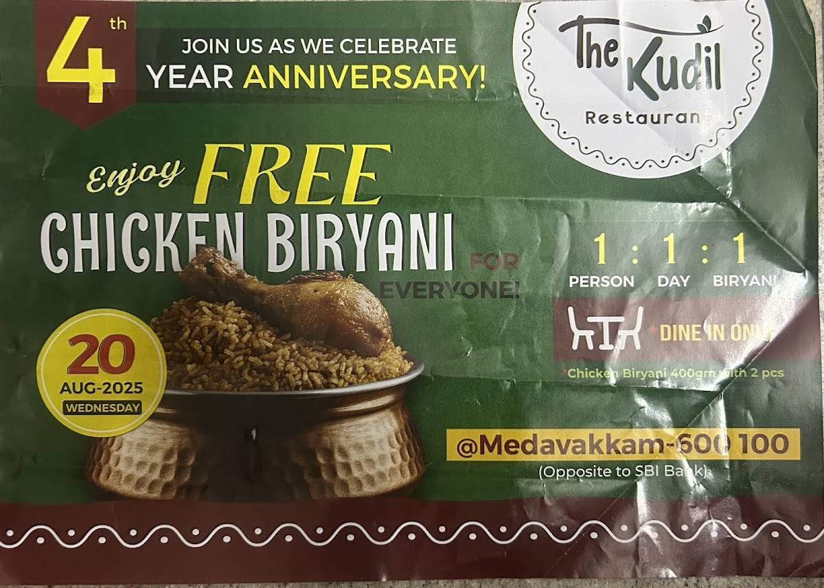 The Kudil Restaurant menu