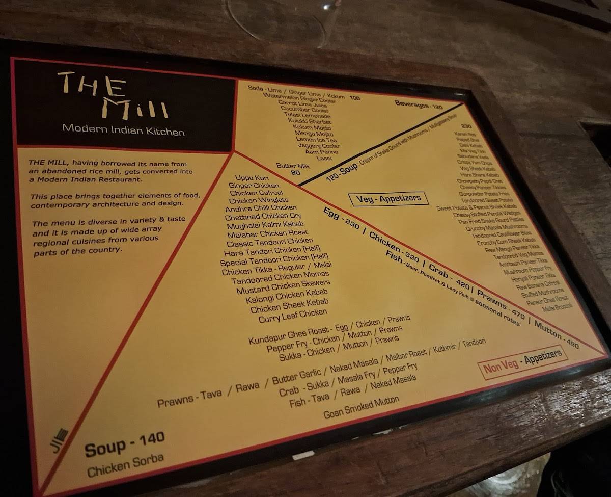 The Mill menu