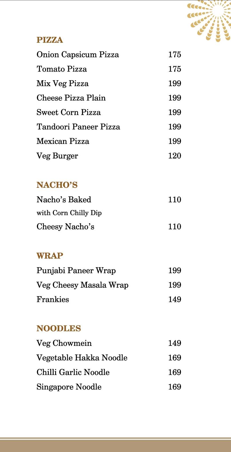 The Vibes Restaurant and Lounge menu