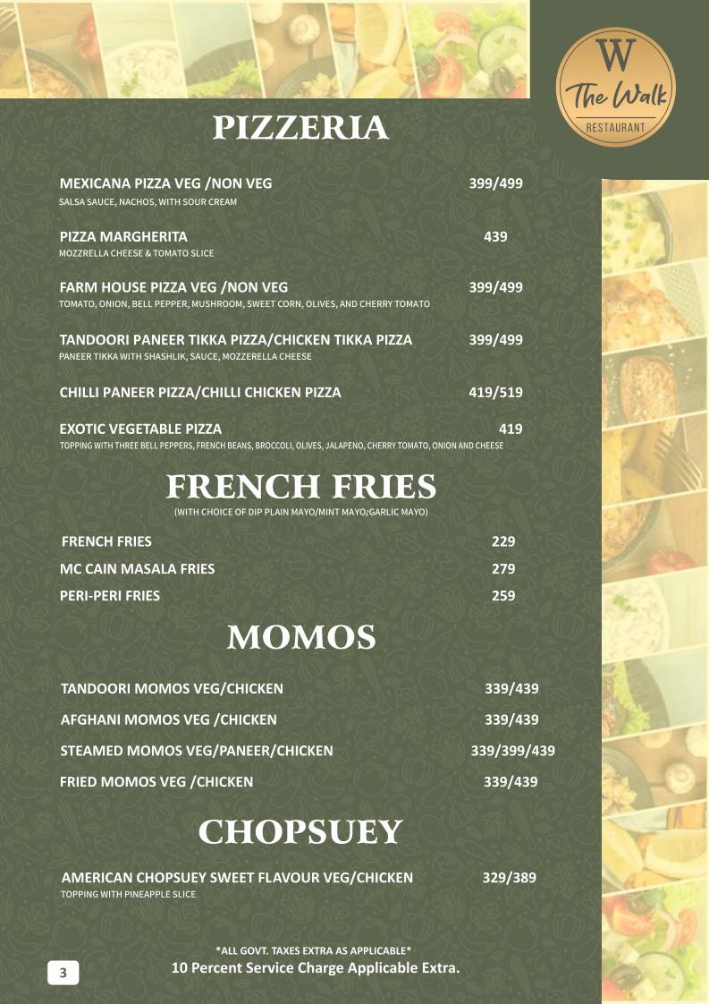 The Walk menu