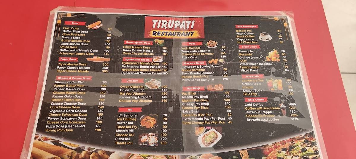 Tirupati Restaurant menu