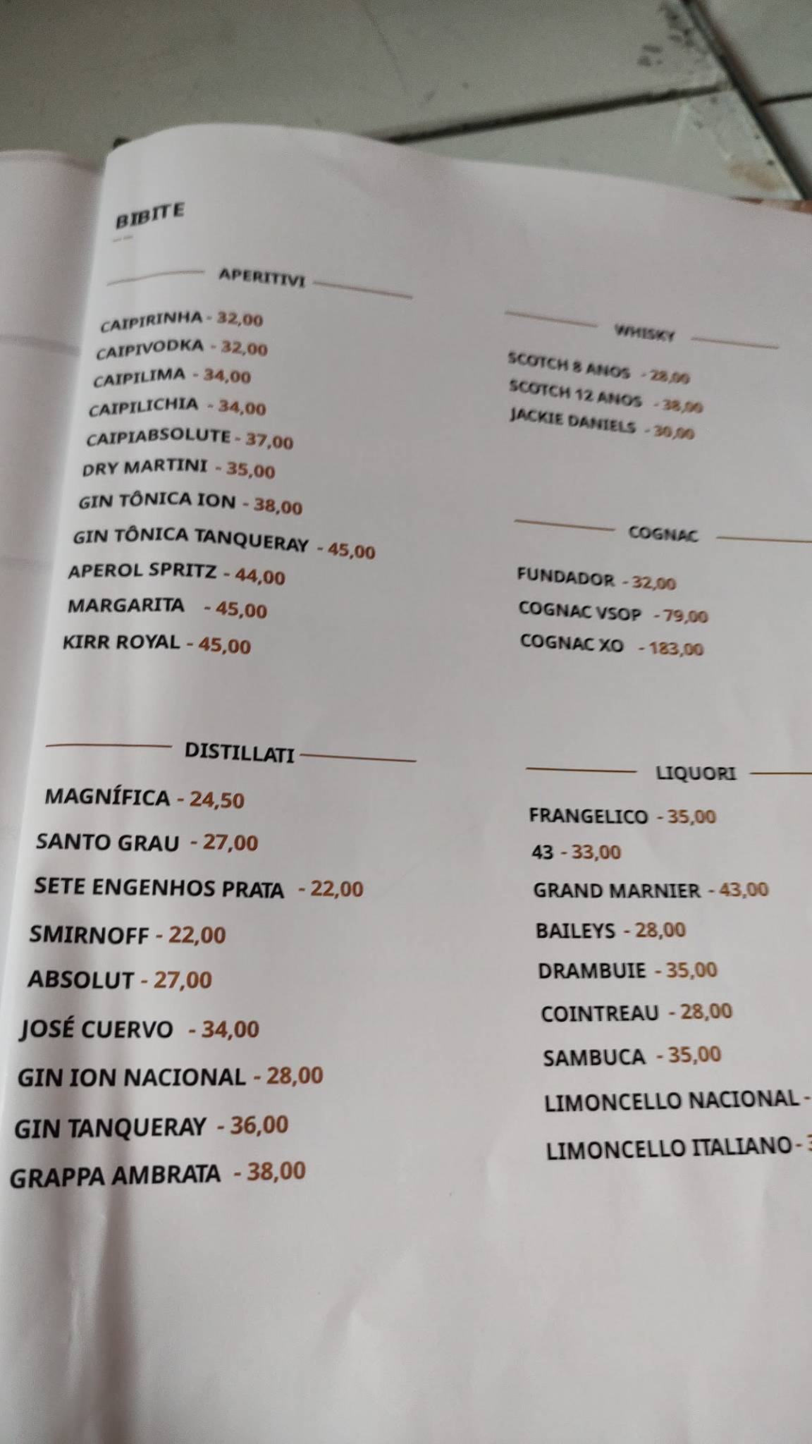 Torninha cardápio