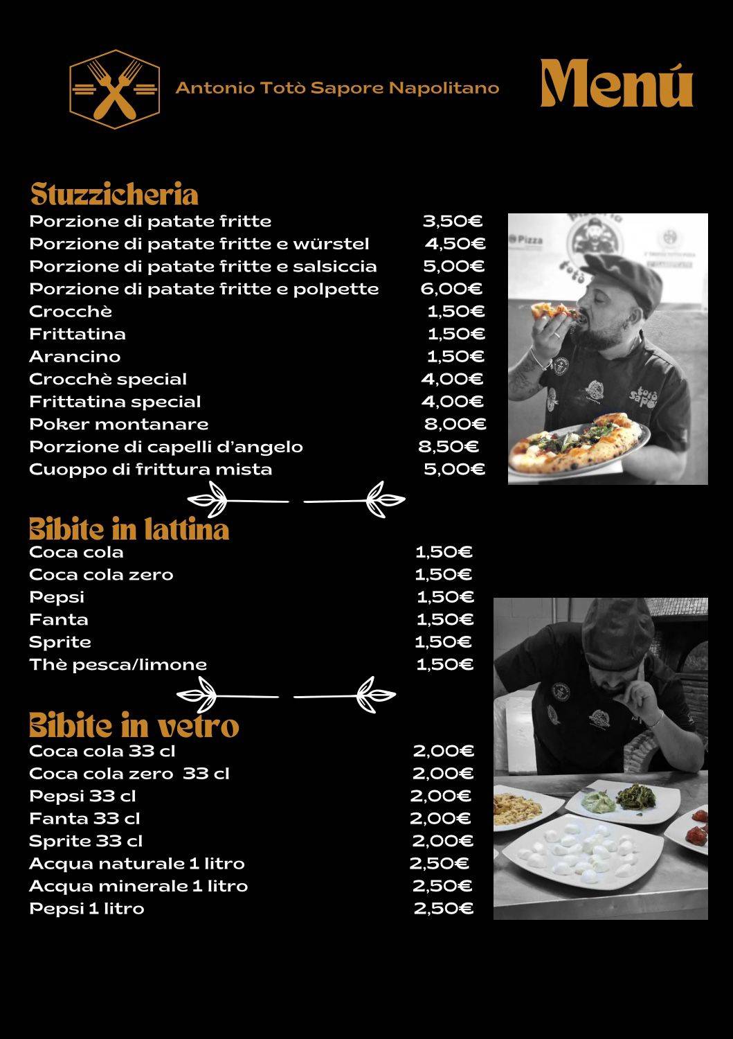 Menu di Totò Sapore 