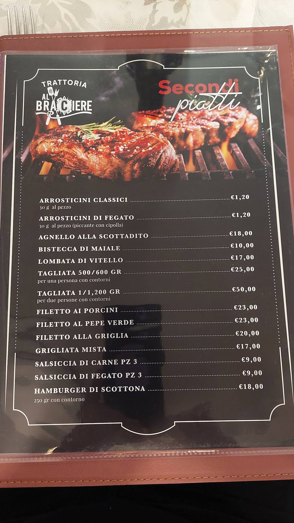 Menu di Trattoria Al Braciere 