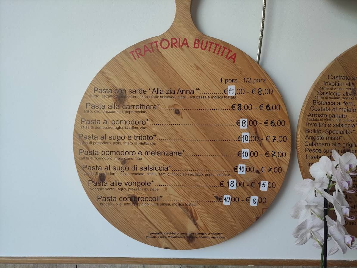 Menu di Trattoria Buttitta 