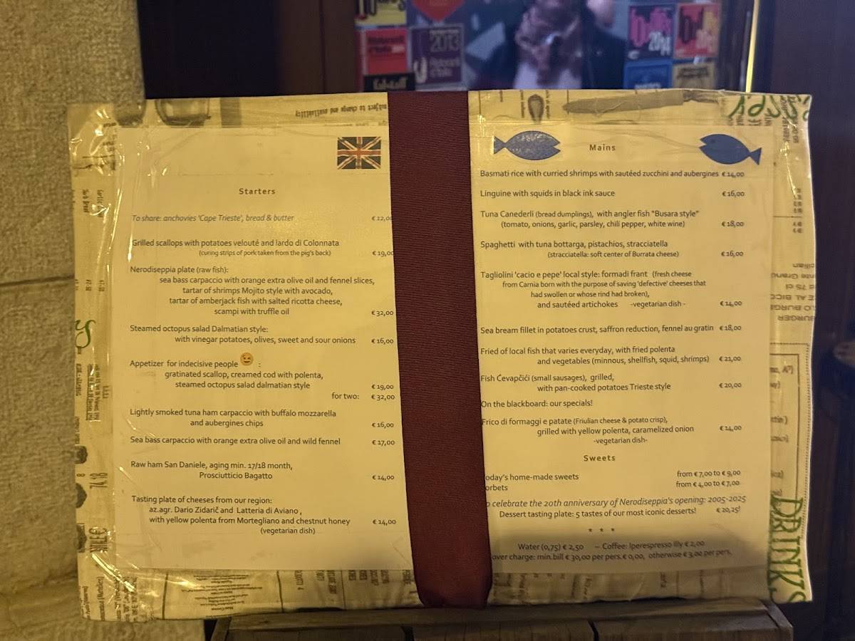 Menu di Trattoria Nerodiseppia 