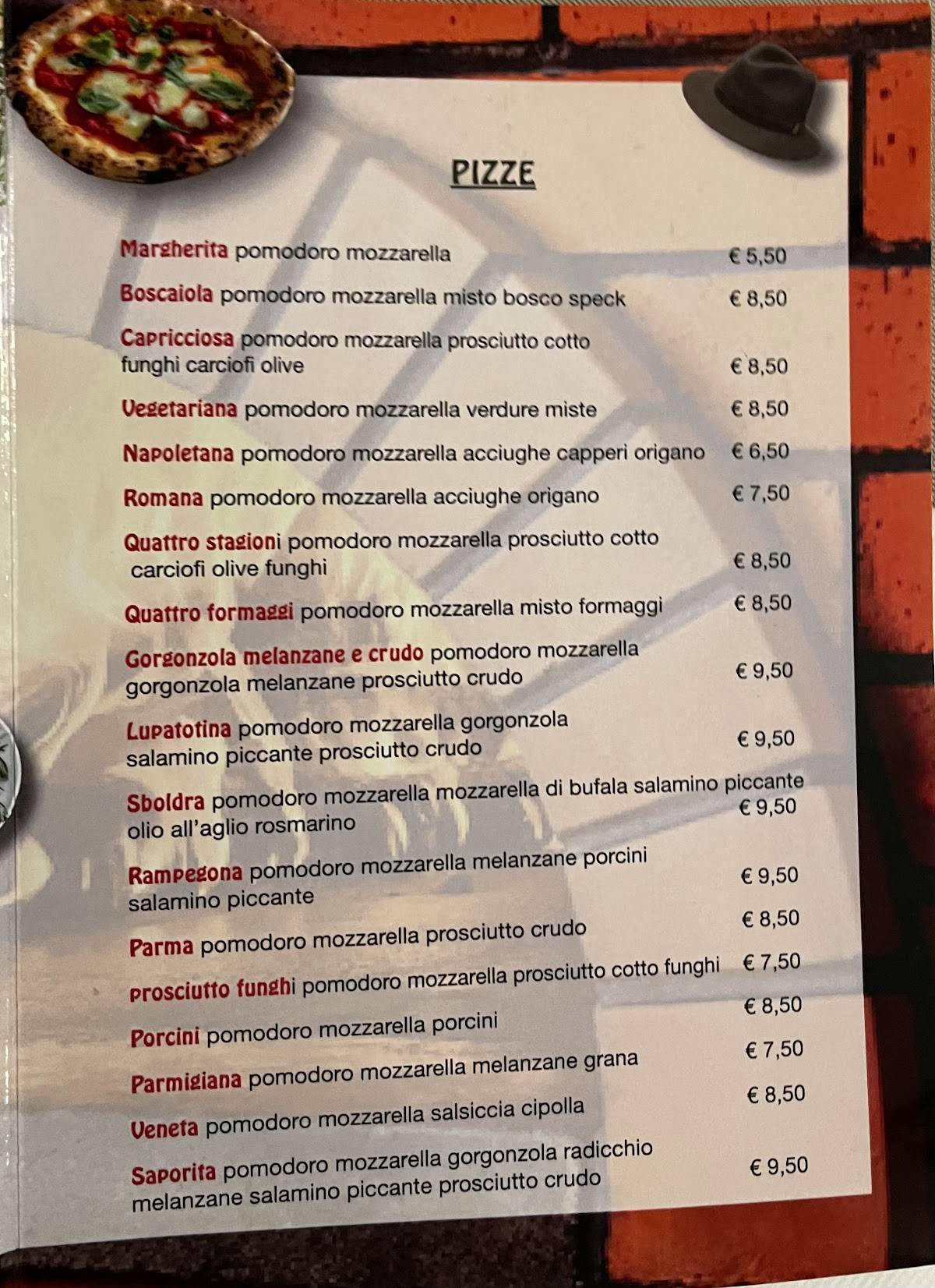 Menu di Trattoria Pizzeria El Capel 