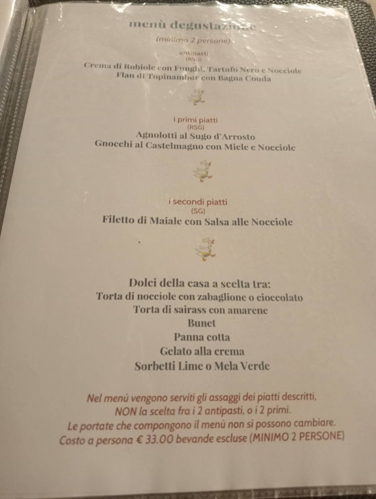 Menu di Trattoria l’Oca Fòla 