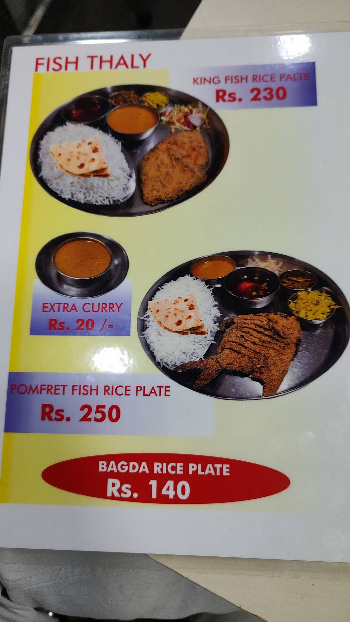 Uday Hotel menu