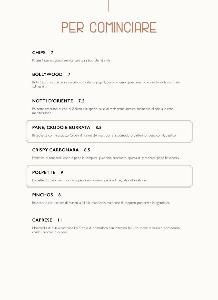Menu di Uemé 
