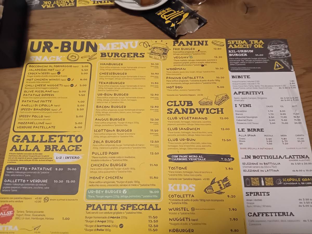Menu di Ur-Bun Gallo Burger Lab 