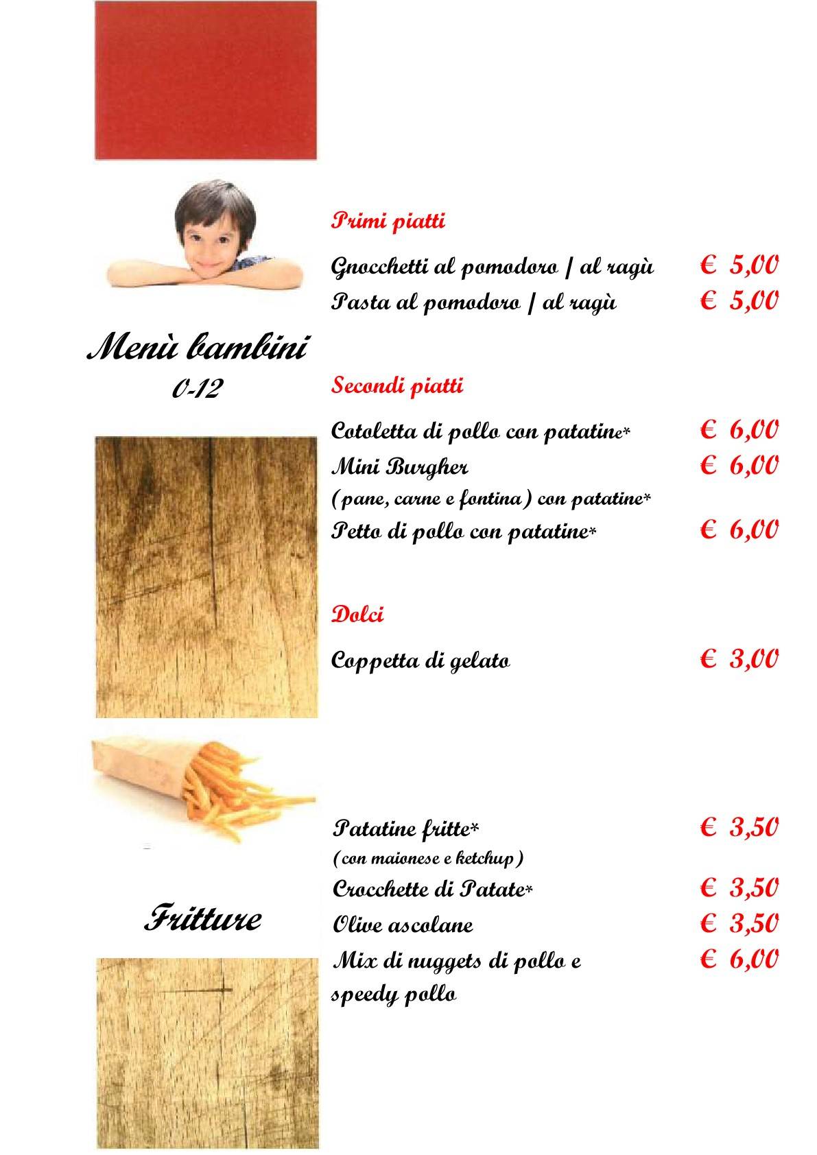 Menu di Vecchio Pozzo 