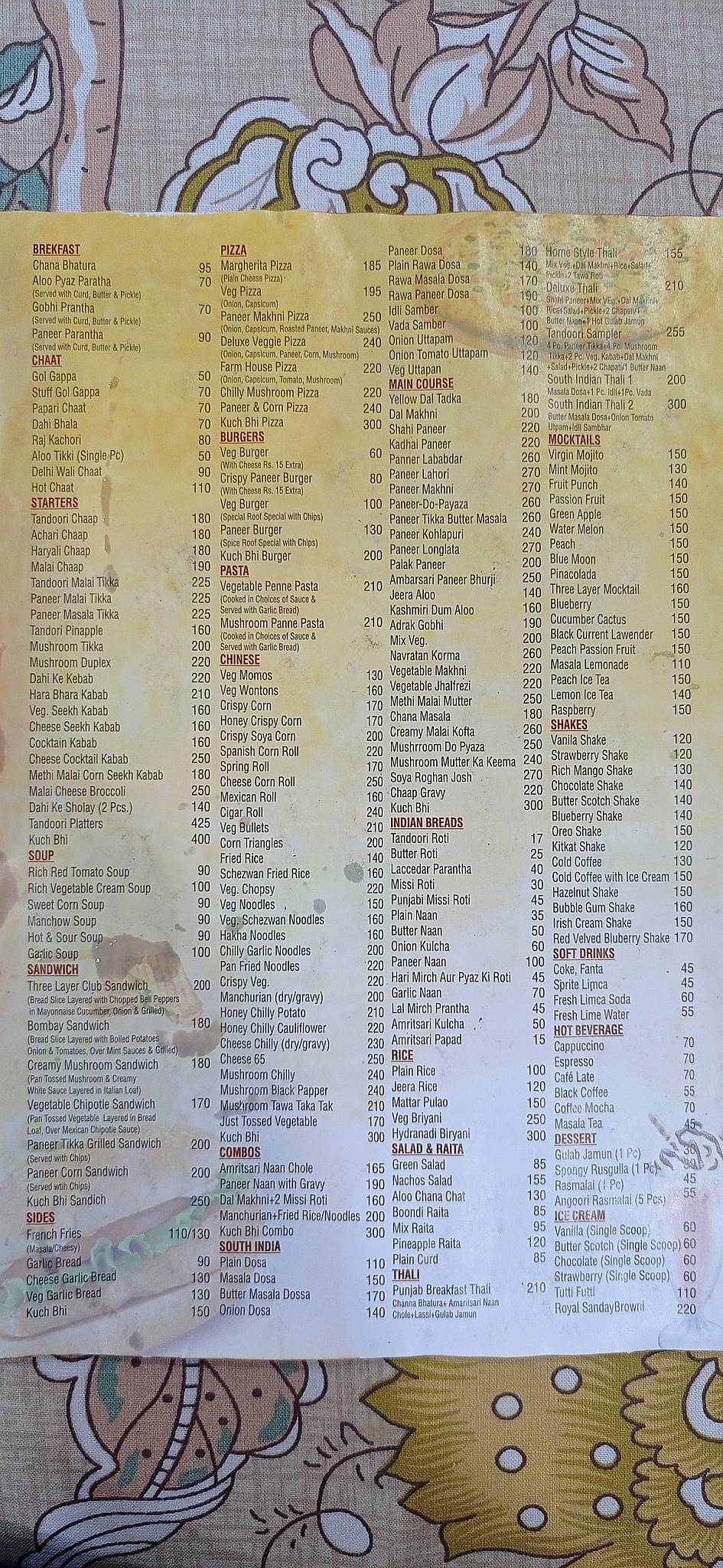 Verma's Bakery & Sweets menu