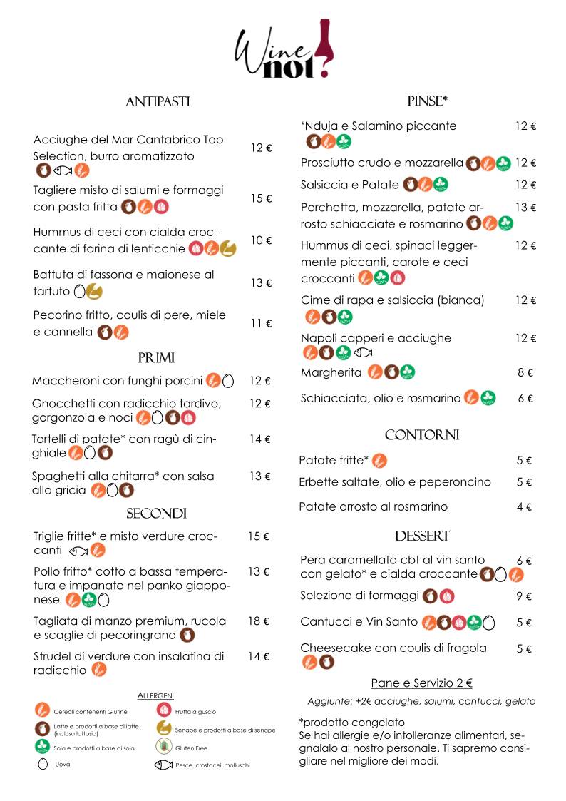 Menu di Wine Not? 