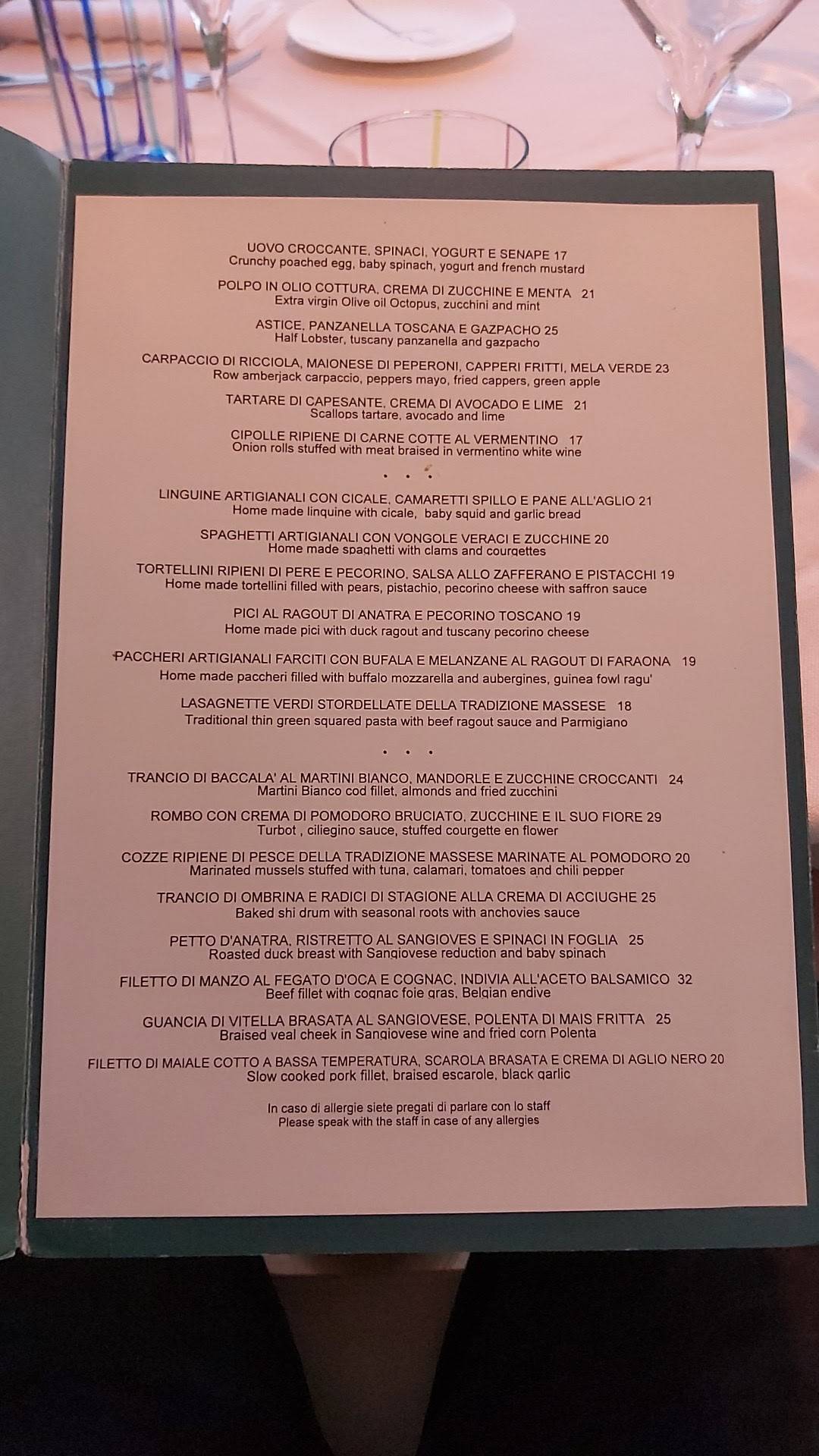 Menu di Ristorante Il Trillo 