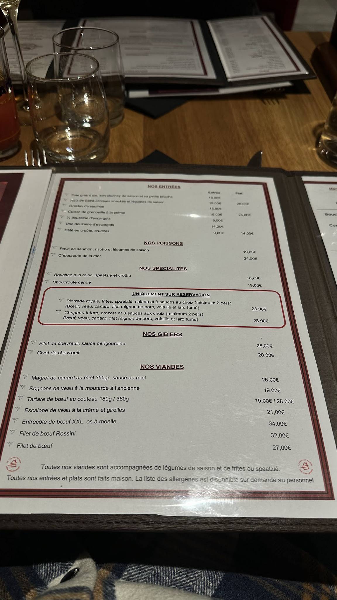 Menu de Restaurant le KOLIBRI