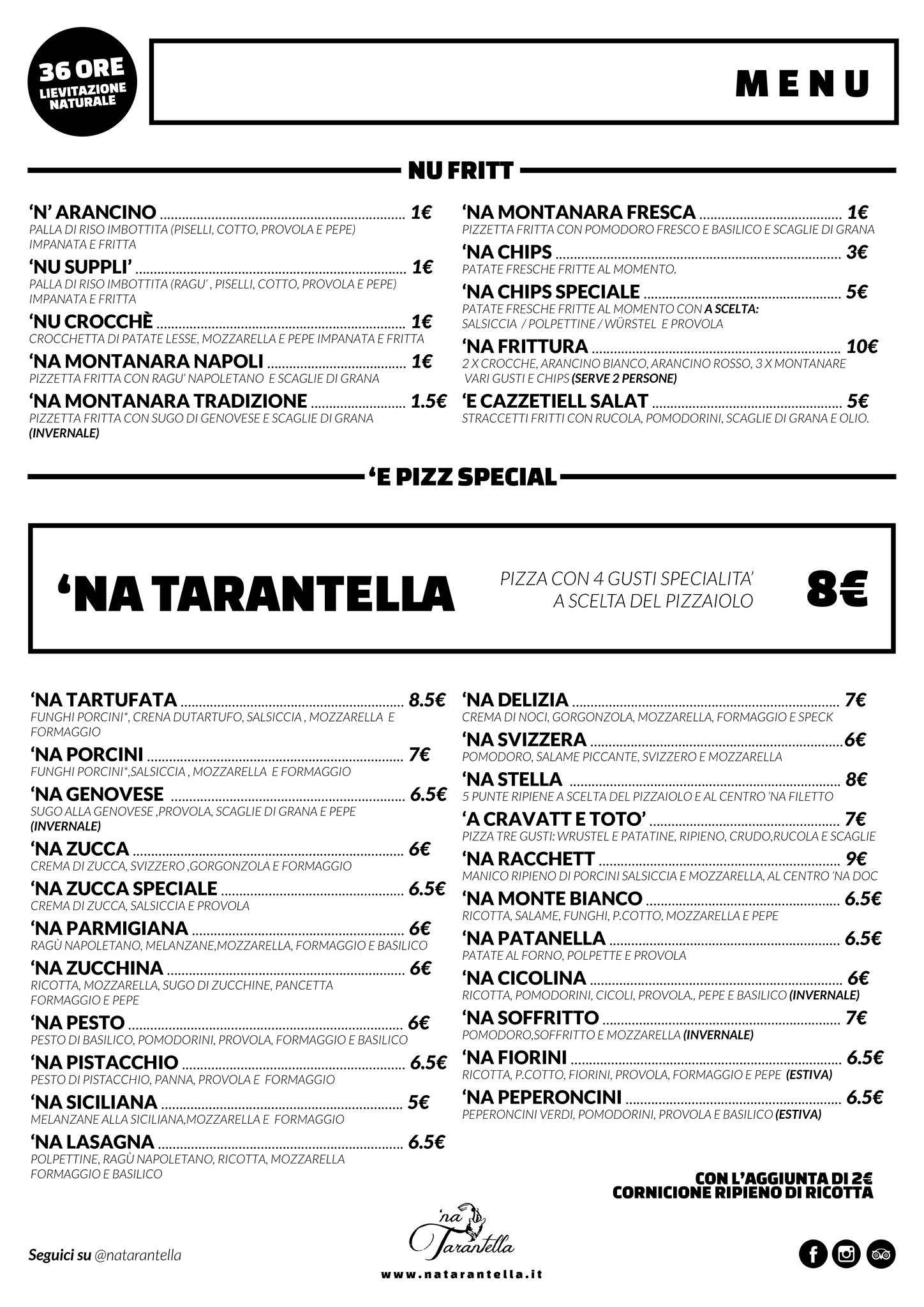 Menu di ' Na Tarantella 