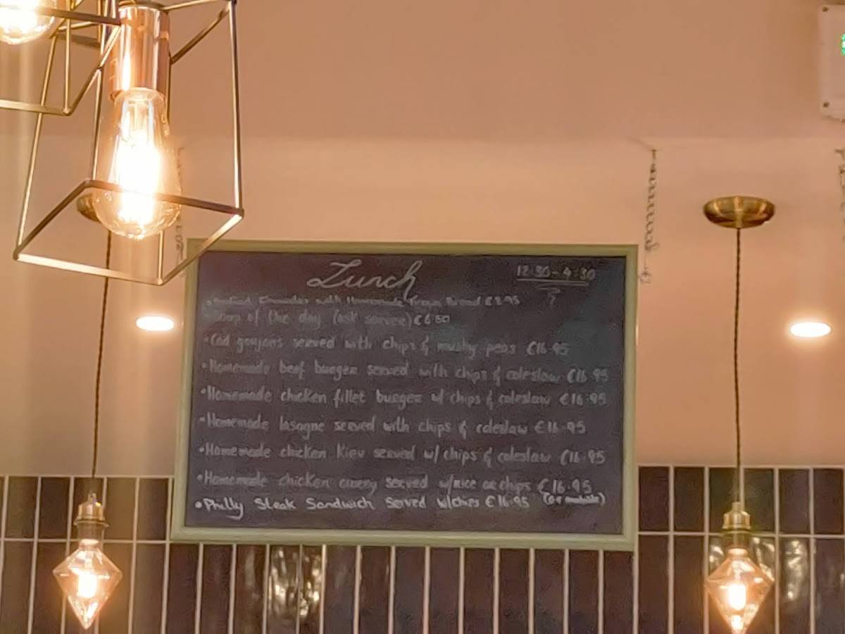 Menu at the Pantry at Dolly's, Ireland