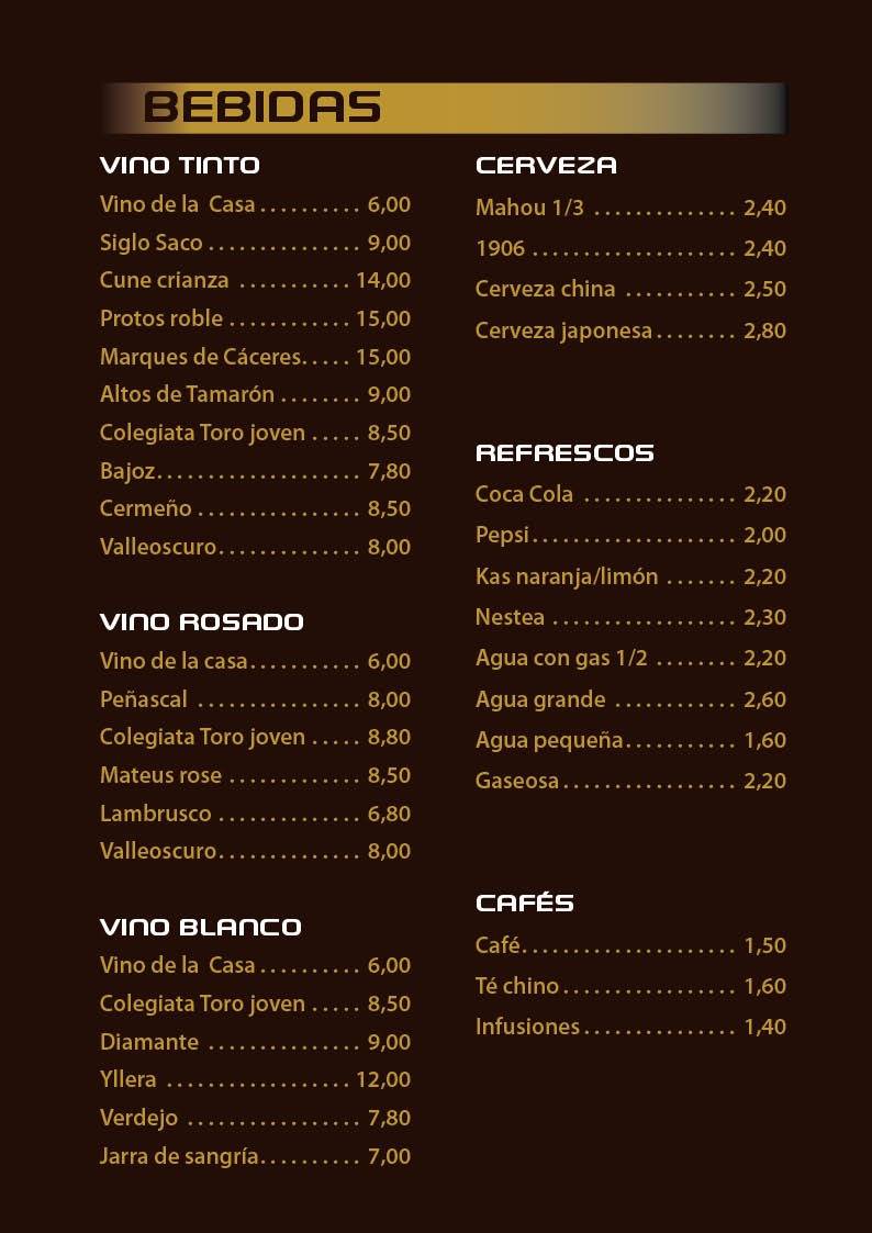 Menu At Restaurante Chino La Gran Muralla, Benavente