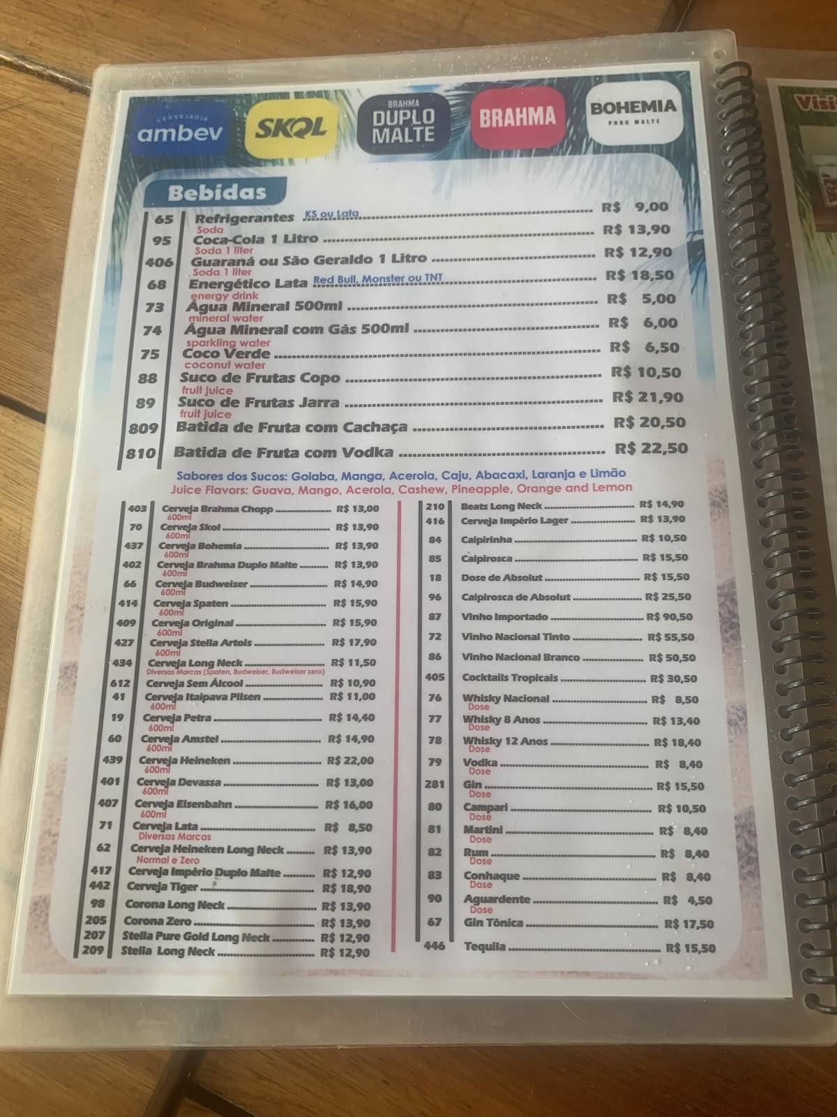 Restaurante Deca do Cumbuco cardápio