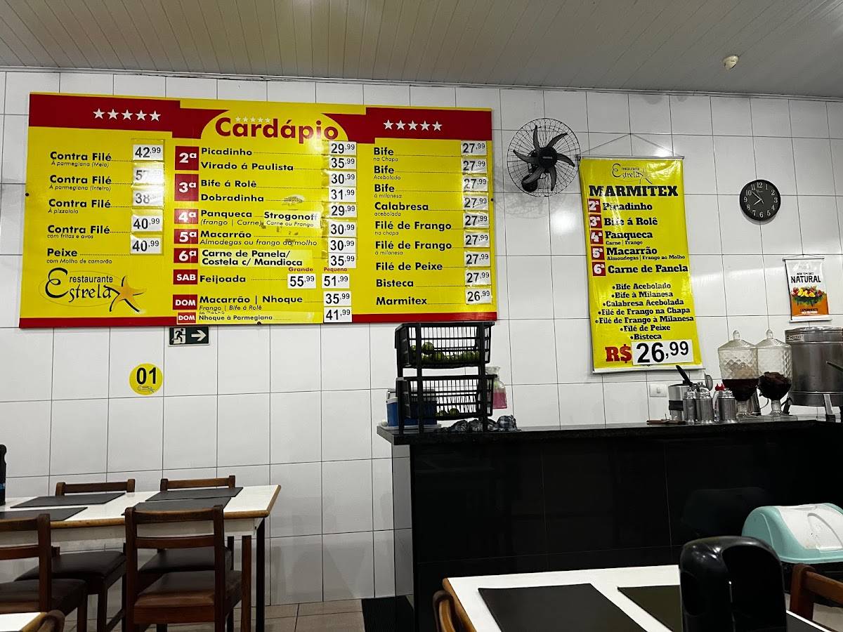 Restaurante Estrela cardápio