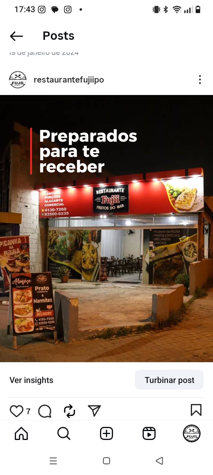 Restaurante Fujii poá cardápio