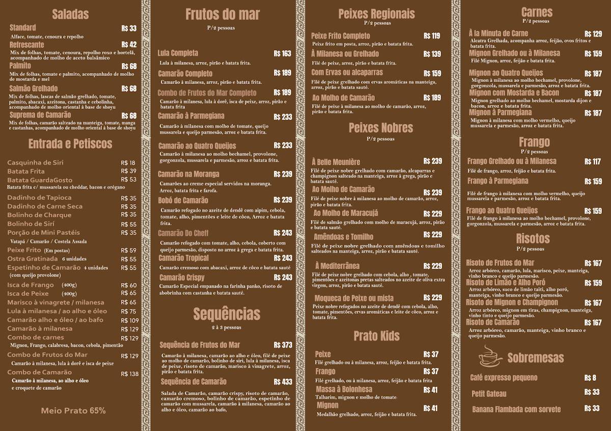 Restaurante GuardaGosto - Guarda do Embaú cardápio