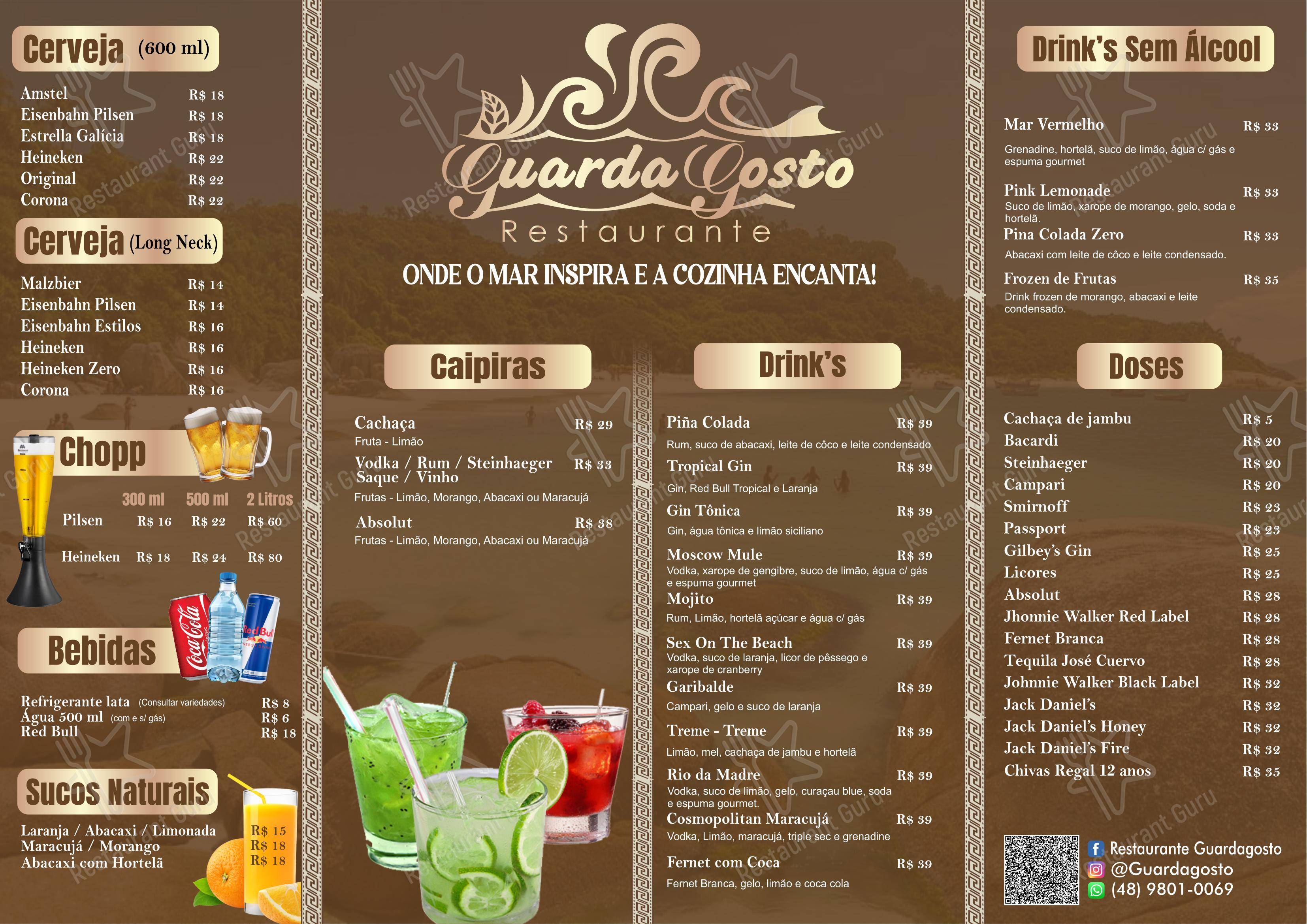 Menu para Restaurante GuardaGosto - Guarda do Embaú restaurante