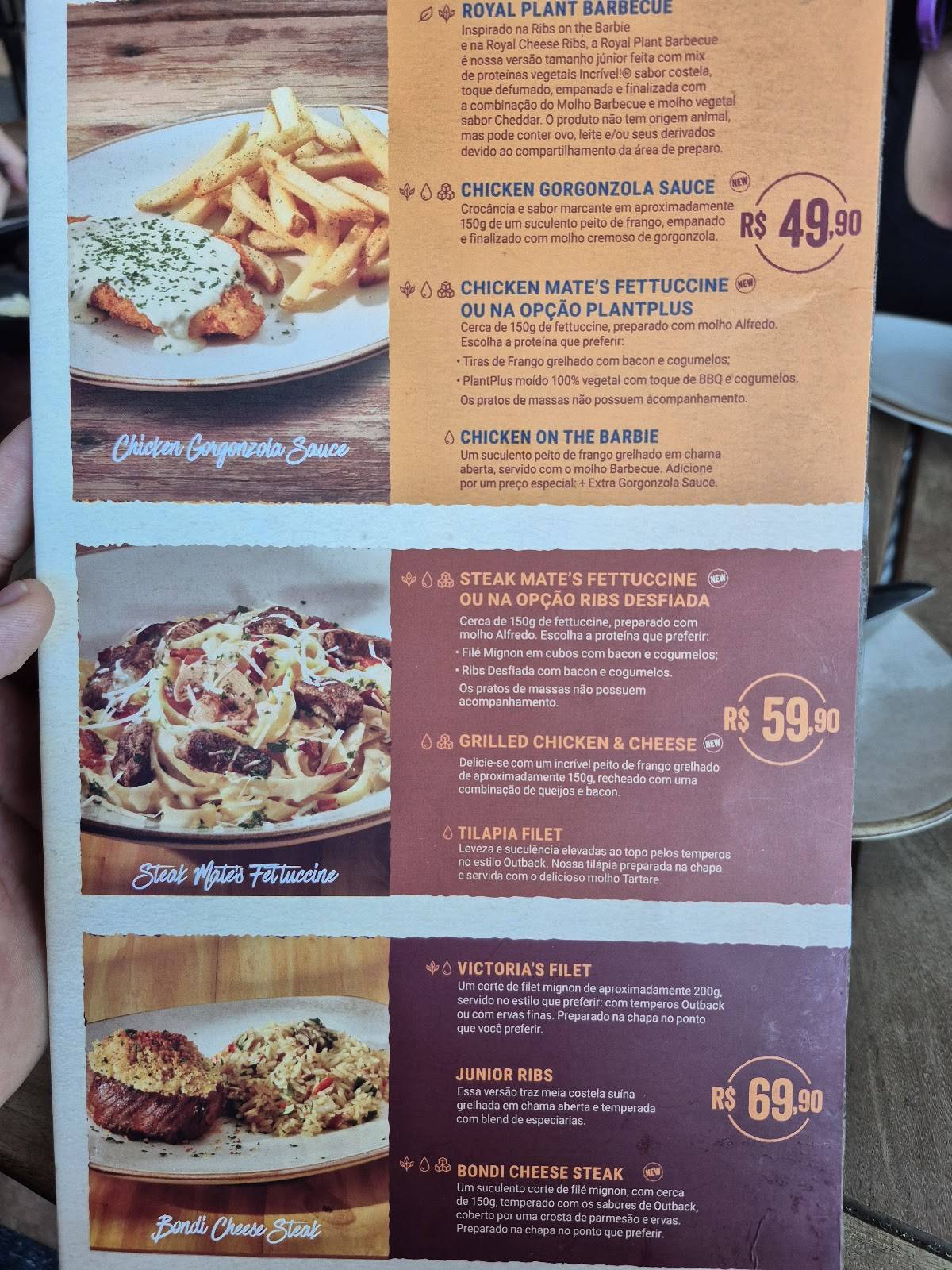 Outback Steakhouse RioMar Recife cardápio