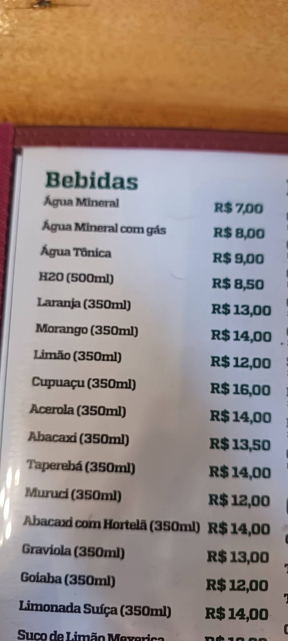 Restaurante Point do Açaí cardápio