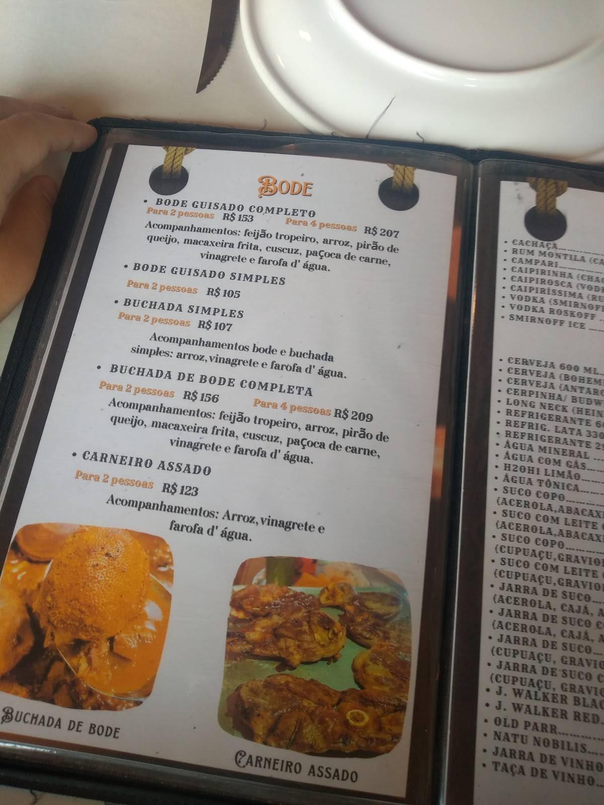 Restaurante Recanto Paraibano cardápio