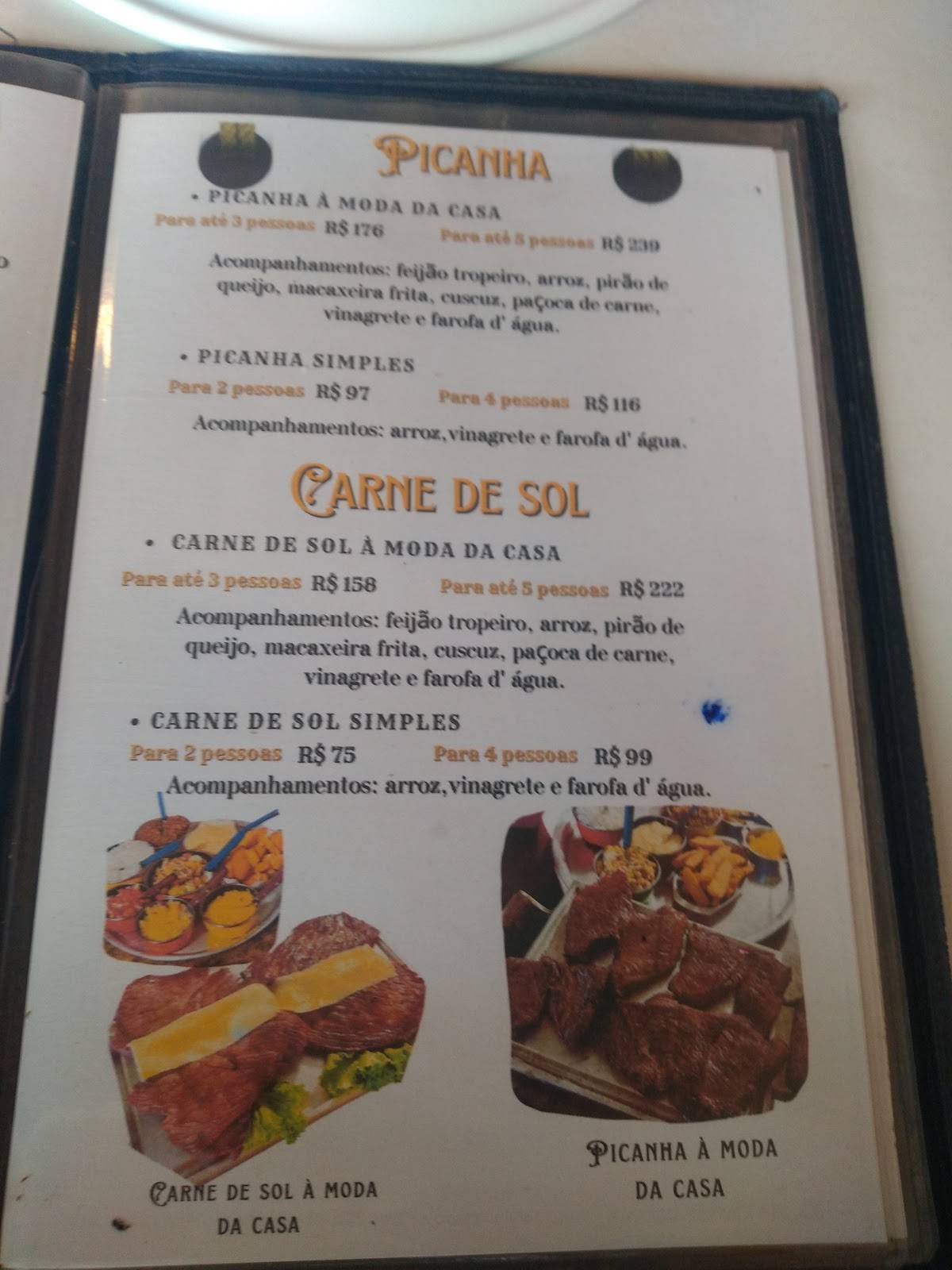 Restaurante Recanto Paraibano cardápio