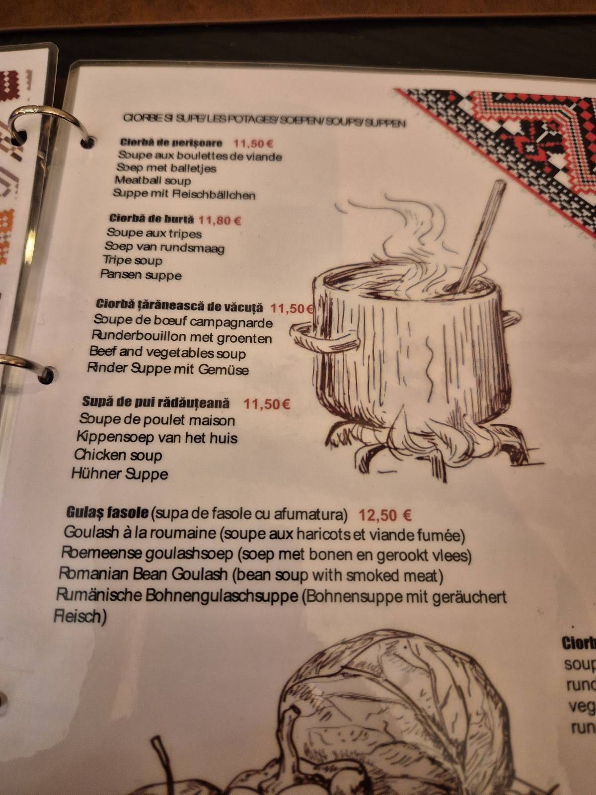 Menu de Restauration roumaine - Rustic