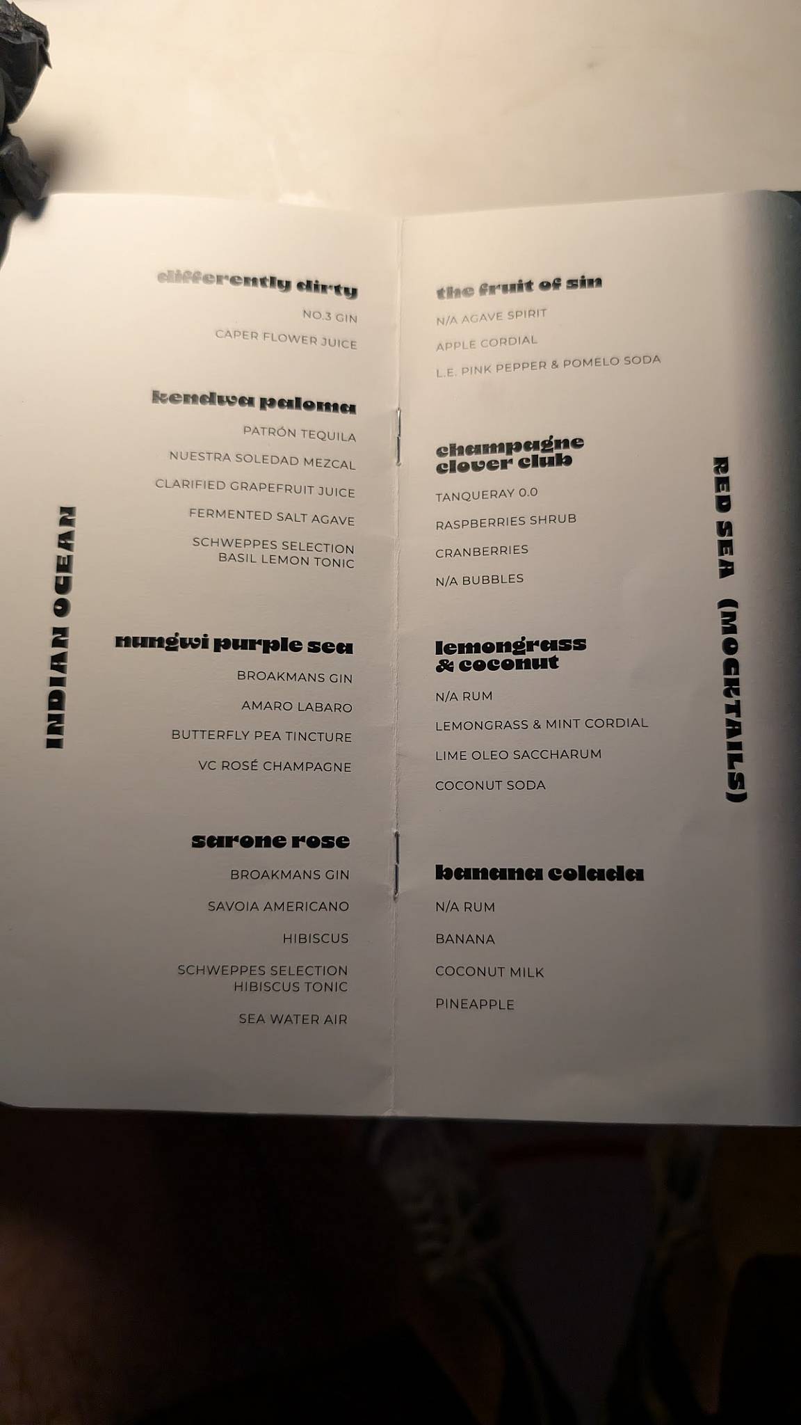 Menu di Rhinoceros Le Restau & RoofBar 