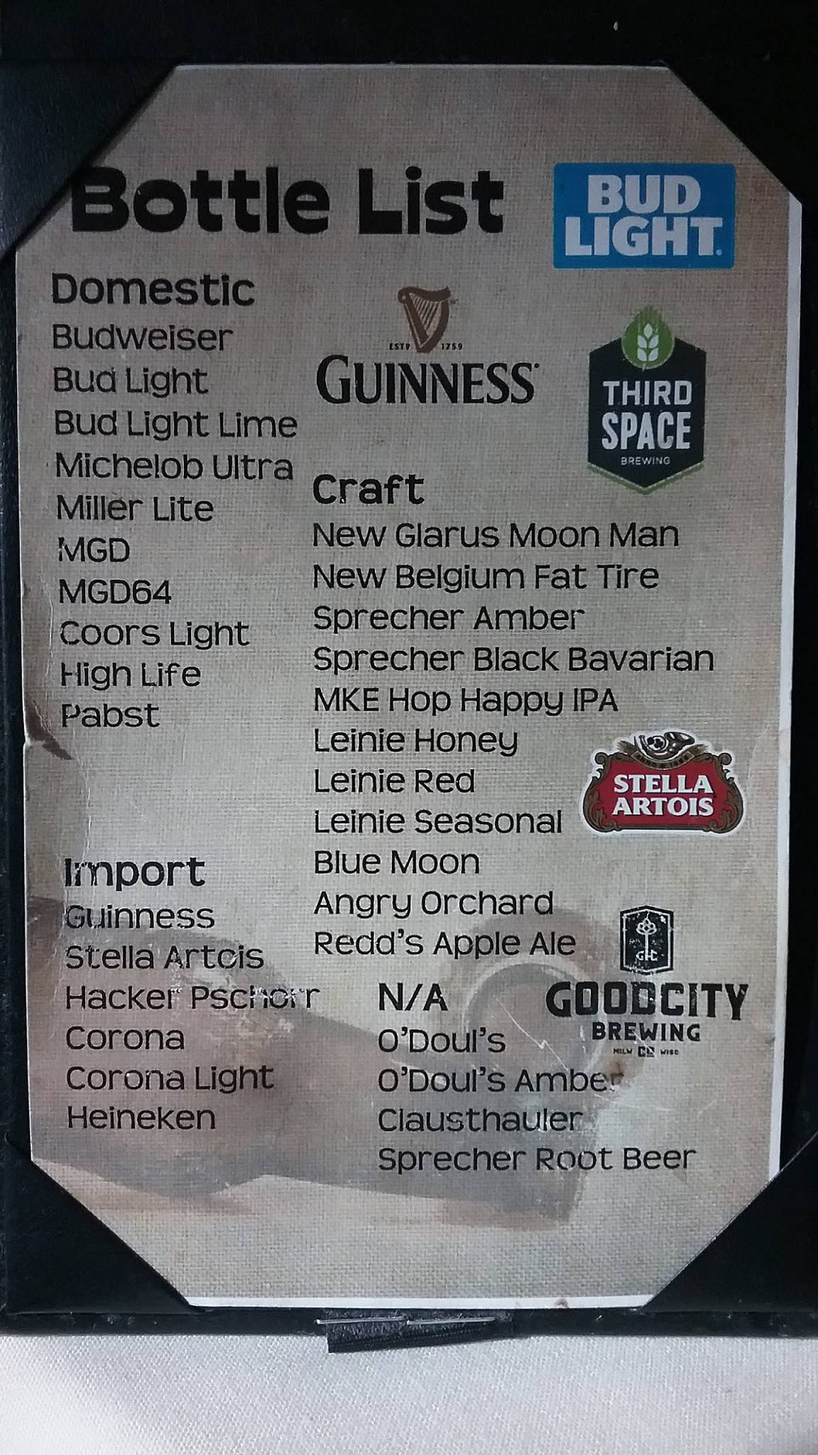 Menu at The Copper Dock restaurant, Richfield