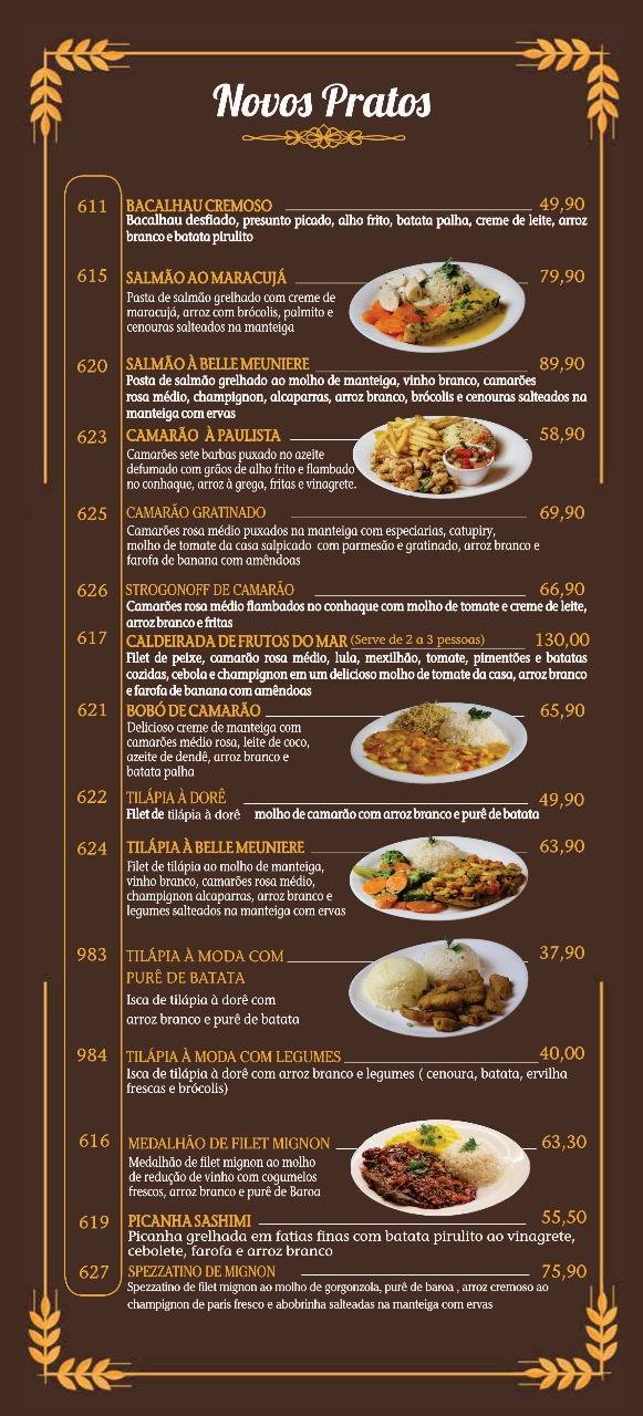 Restaurante Rio Branco cardápio
