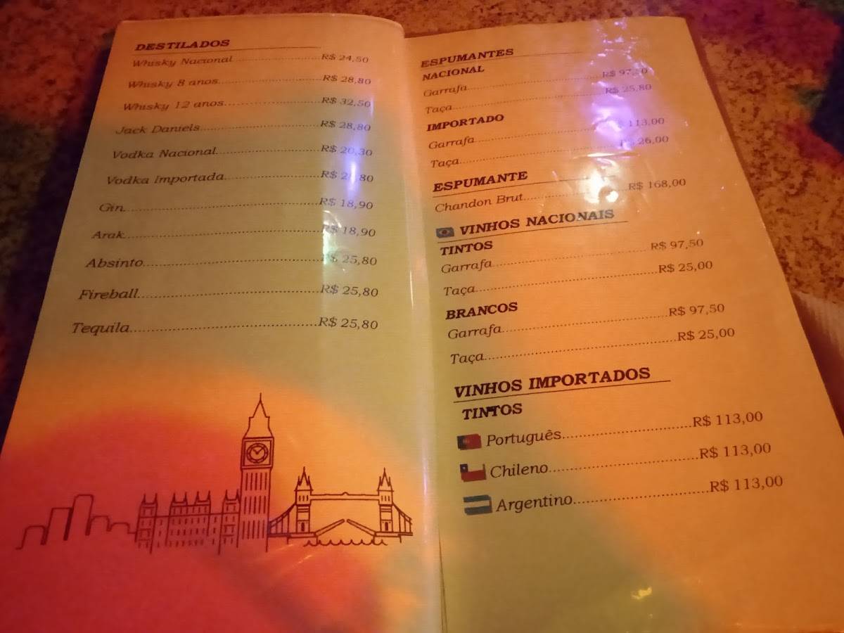 Big Ben Pub cardápio