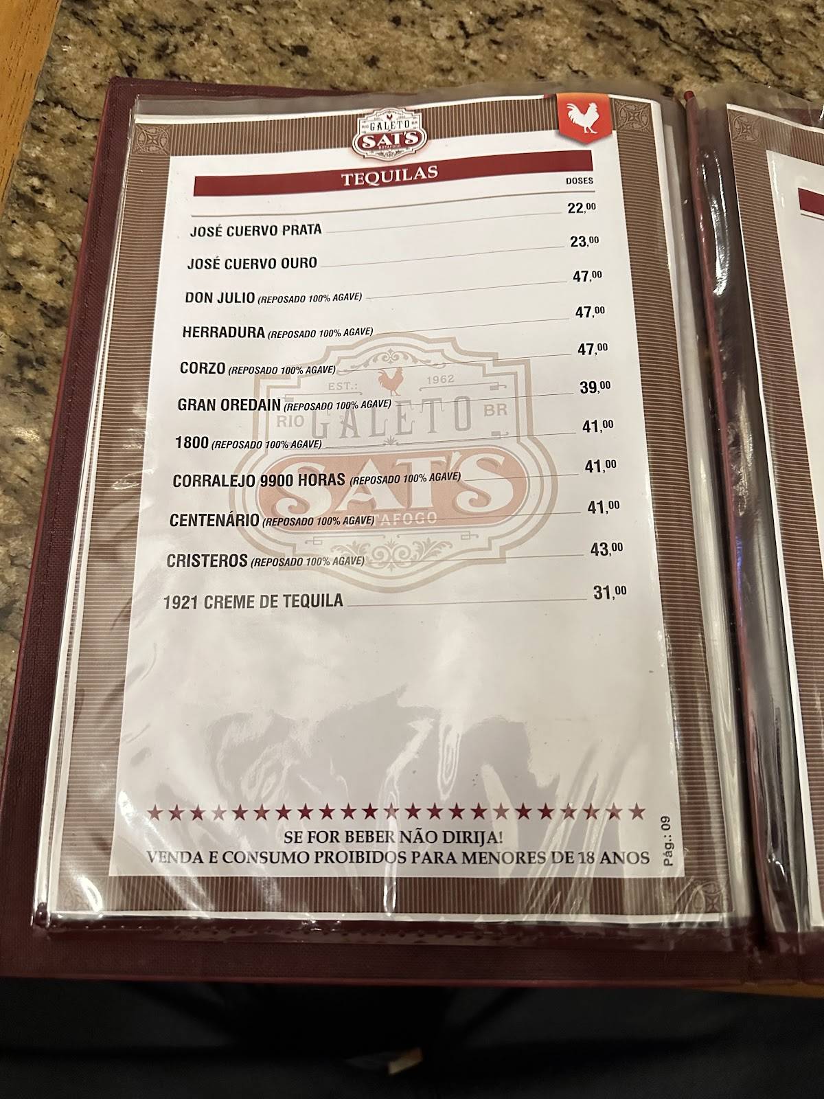 Galeto Sat's cardápio