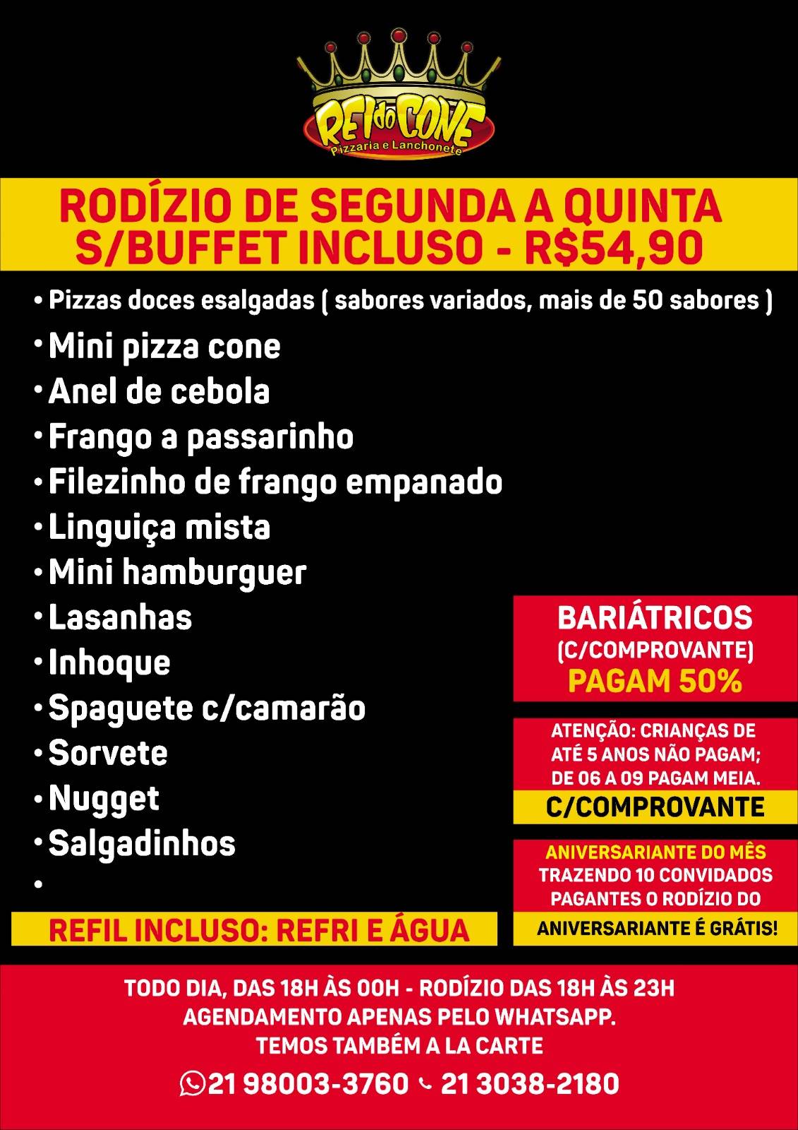 Rei Do Cone cardápio