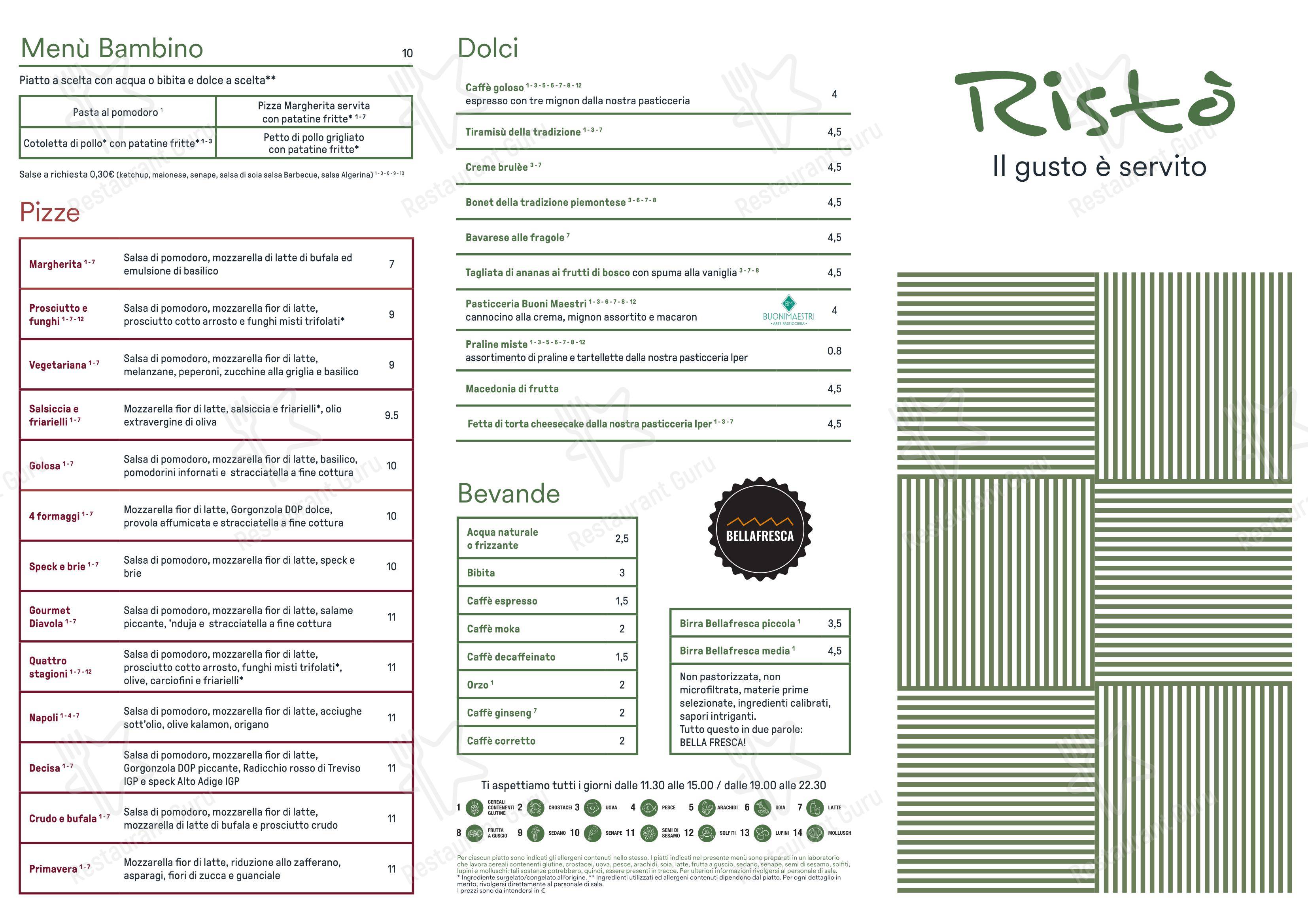 Ristò - Seriate in Seriate - Menu