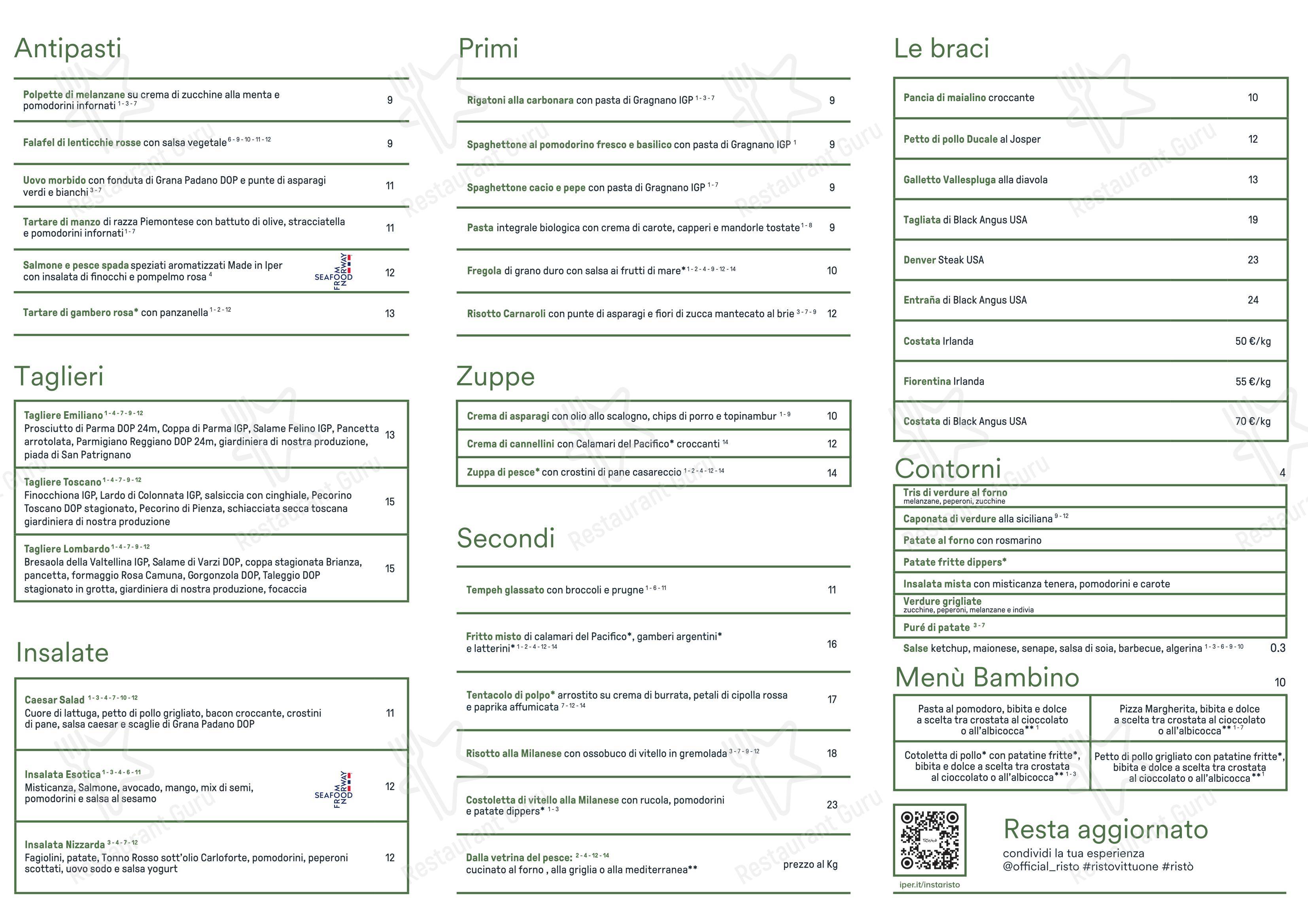 菜单 per Ristò - Seriate ristorante