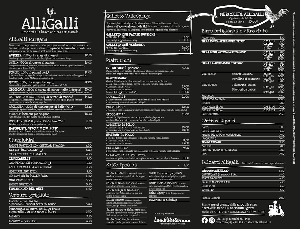 Menu di Ristorante Alligalli 