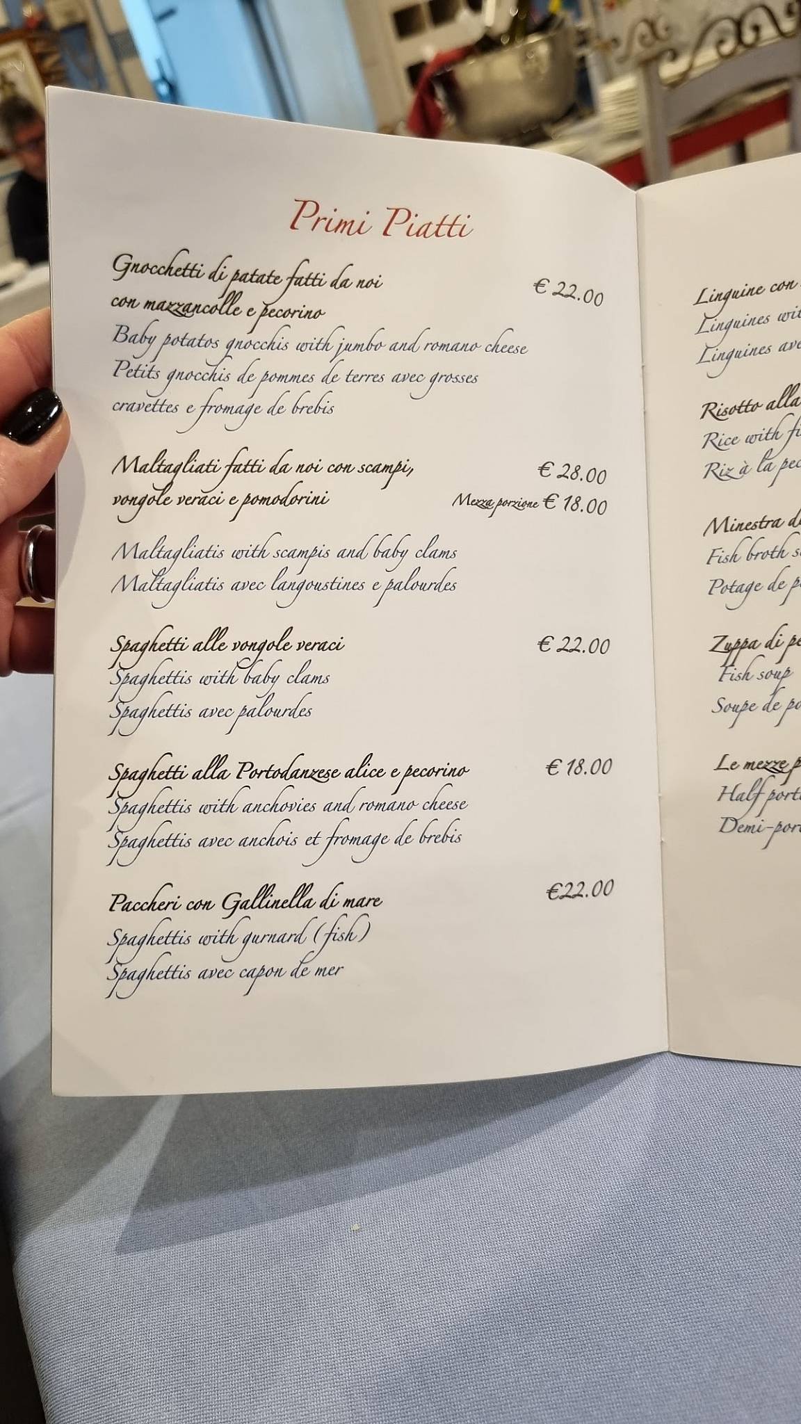 Menu di Ristorante Anzio da Alceste al Buon Gusto dal 1950 